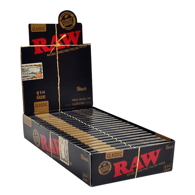 Raw Paper Classic Black 1 1/4 - 24ct
