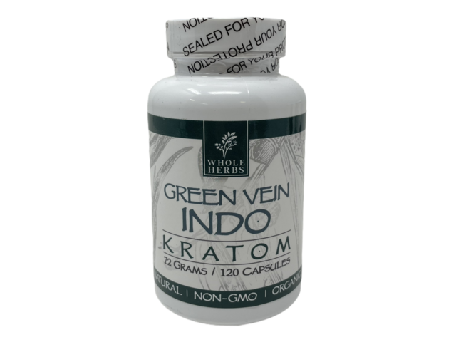 Whole Herbs Green Vain Indo Kratom 120ct