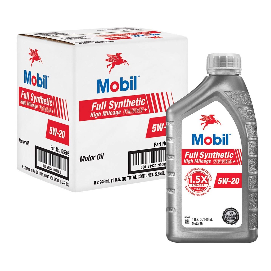 Mobil Full Synthetic SAE 5W20 Motor Oil 6/1qt