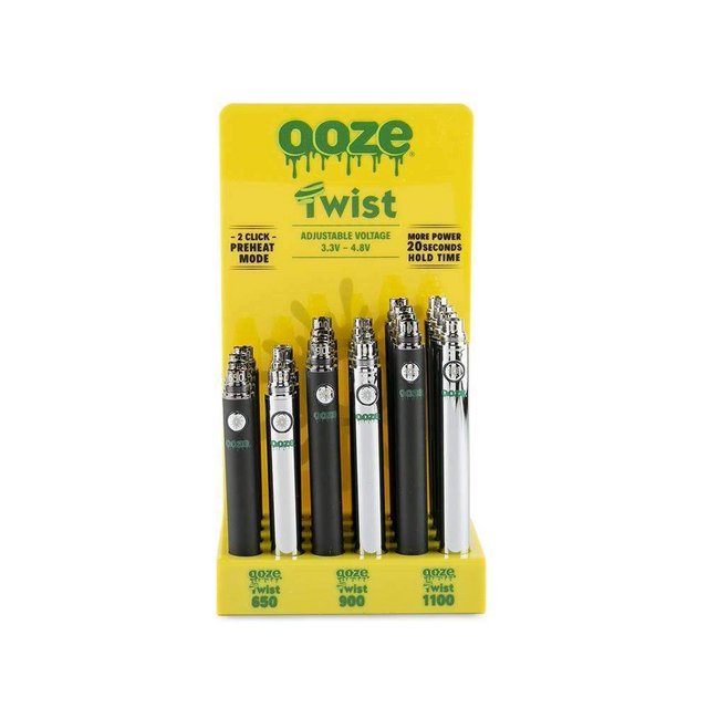 Ooze Display Yellow - 24ct 650/900/1100mAh Twist