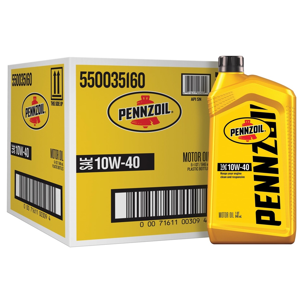 Pennzoil 10W40 Motor Oil 6/1qt