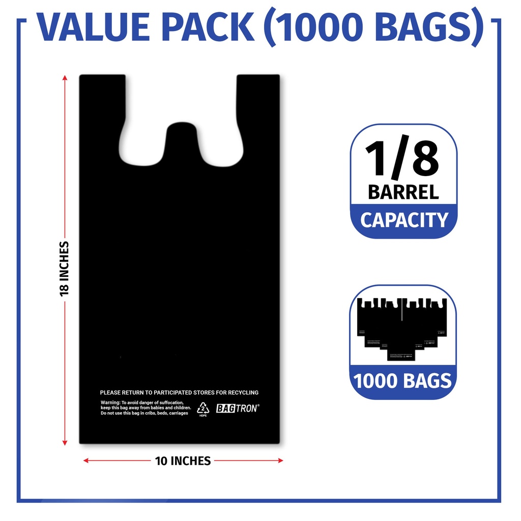 KAV - ThankYou Med Bags - 1/8th Black 1000pcs