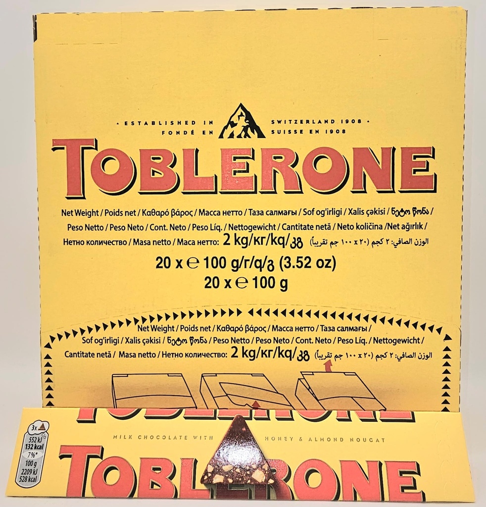 TOBLERONE MILK CHOCOLATE  20 PCS /3.50 OZ
