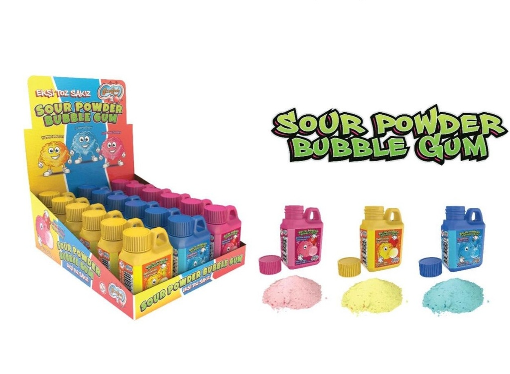 COCCO CANDY SOUR POWDER BUBBLE GUM 18pk / 1.76oz