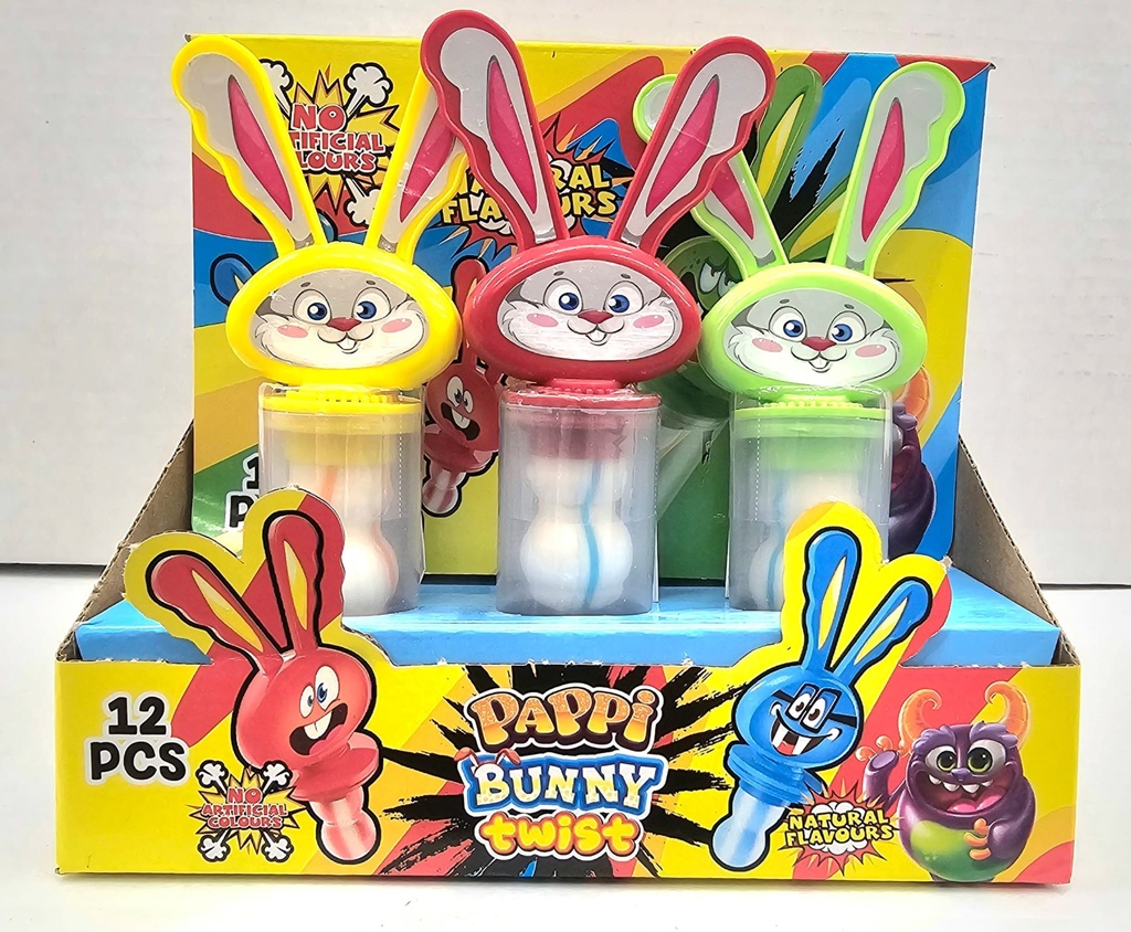 PAPPI BUNNY TWIST WITH CANDY 12PCS/0.45OZ
